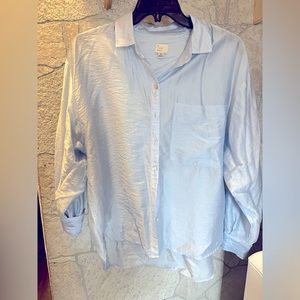 Light Blue Botton Up Blouse!!